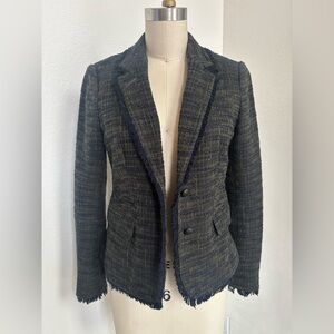 Banana Republic Dark Green & Navy Tweed Blazer